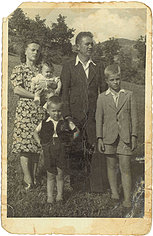 Oskar Mervič con la famiglia 